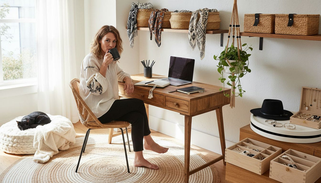 boho accessories storage