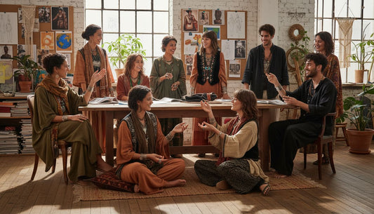 boho style group meeting